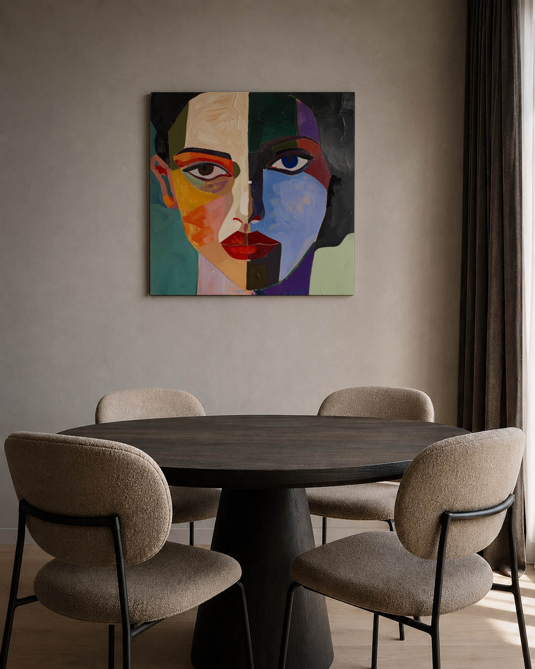 Geometrisch portret Kunstwerk