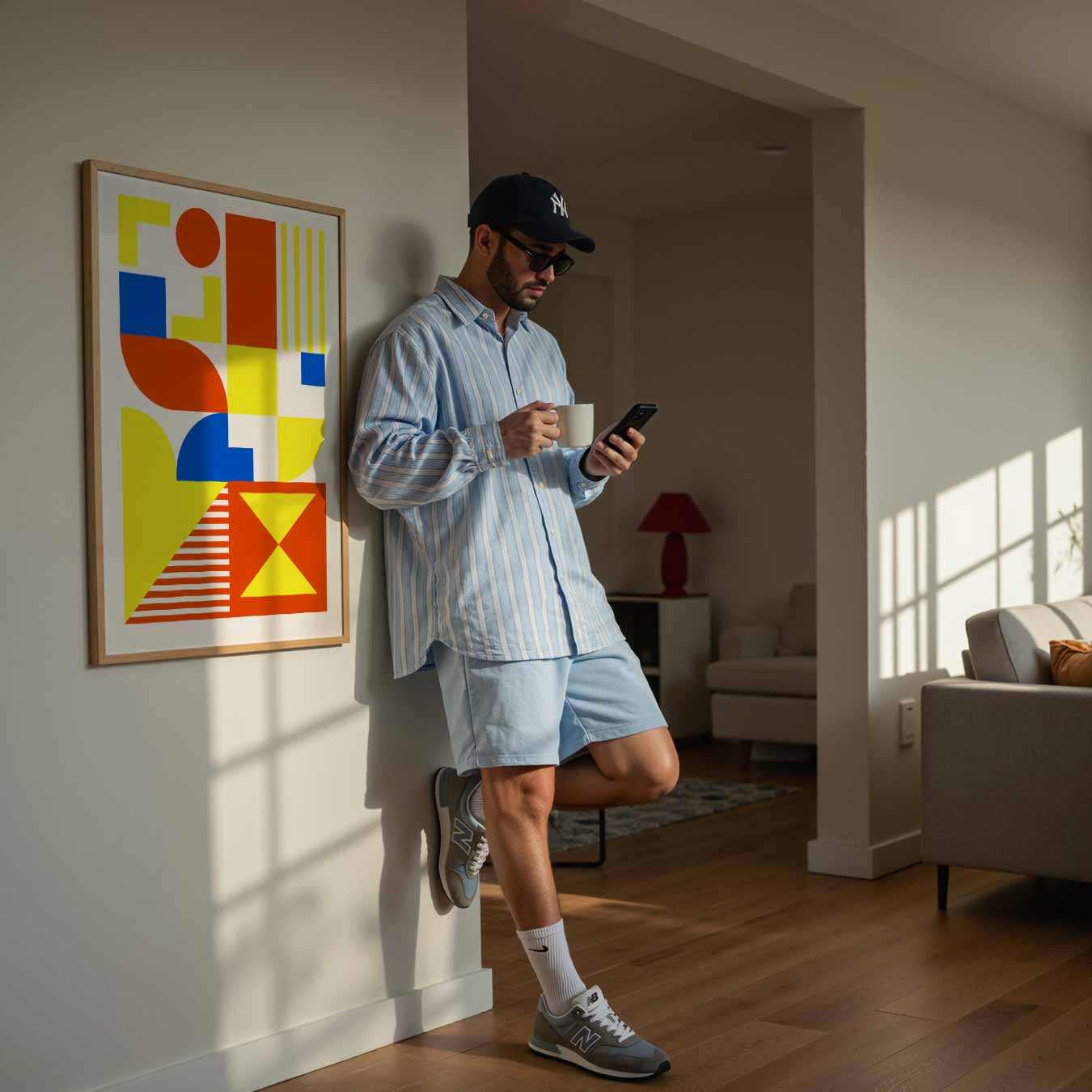 Vrolijke Geometrische Kunstposter-WallArtistic