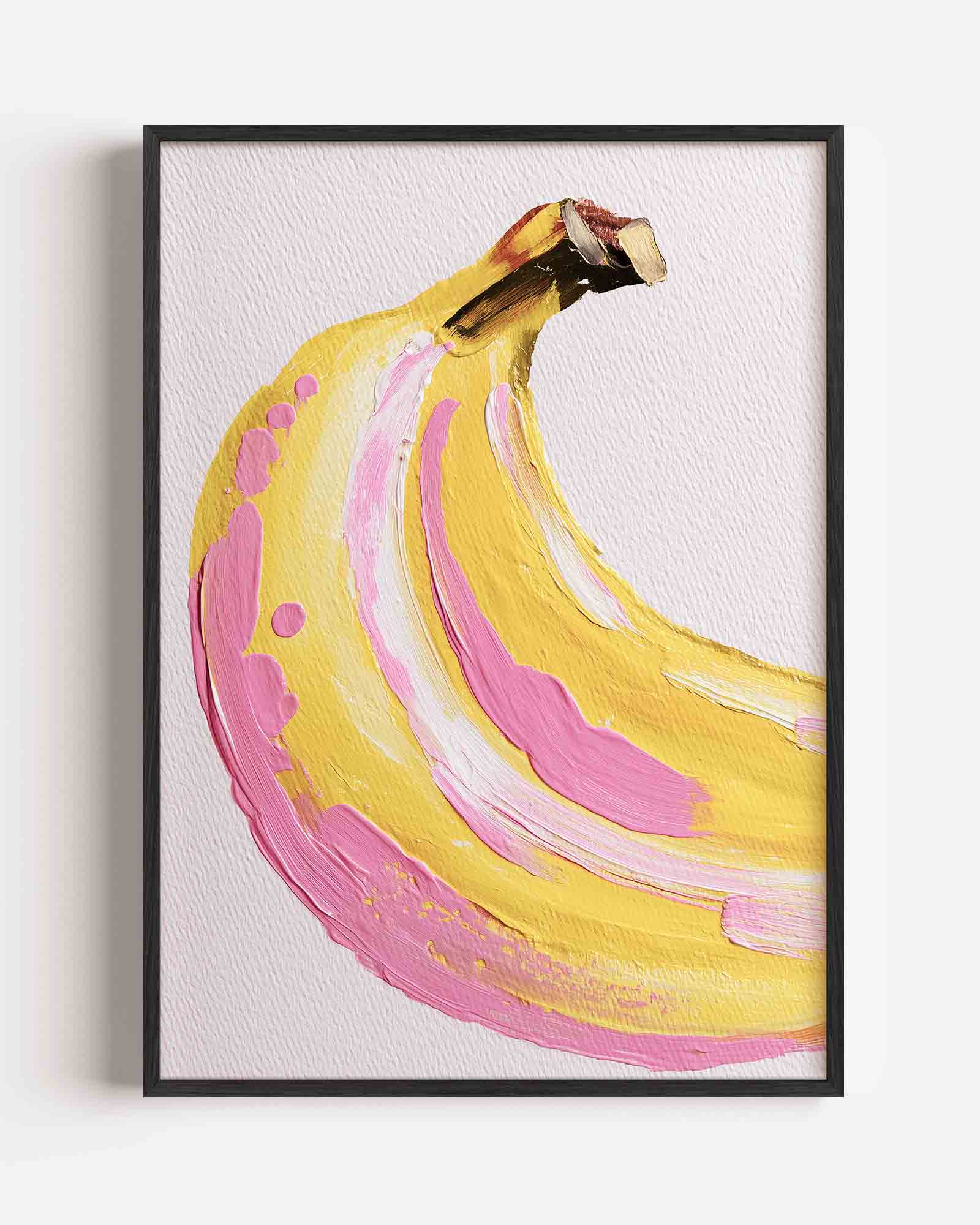 Banaan in roze en geel Poster