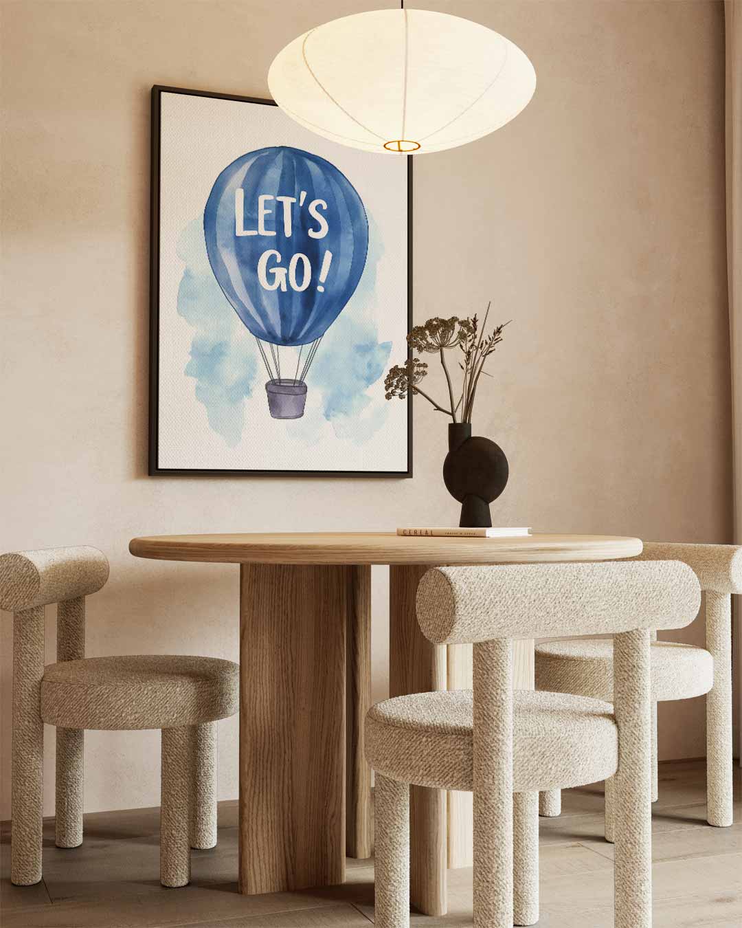 Inspirerende Blauwe Luchtballon Kunstwerk-canvas-dibond-plexiglas-wanddecoratie-WallArtistic