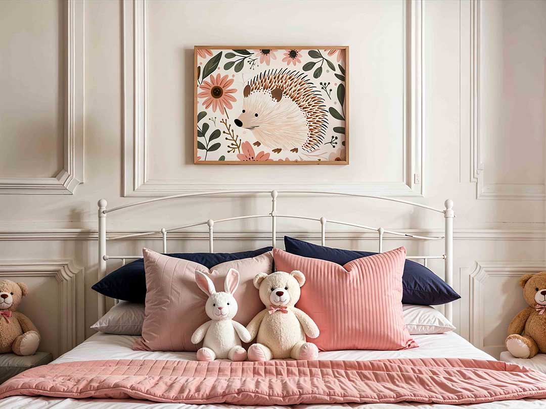 Egel en bloemen Poster