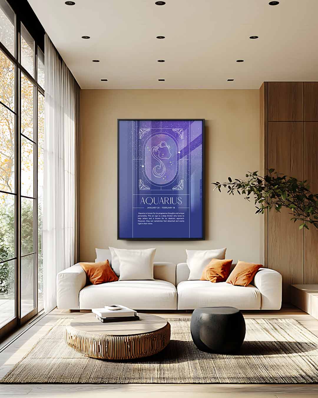 Aquarius Sterrenbeeld Poster Kunstwerk-canvas-dibond-plexiglas-wanddecoratie-WallArtistic