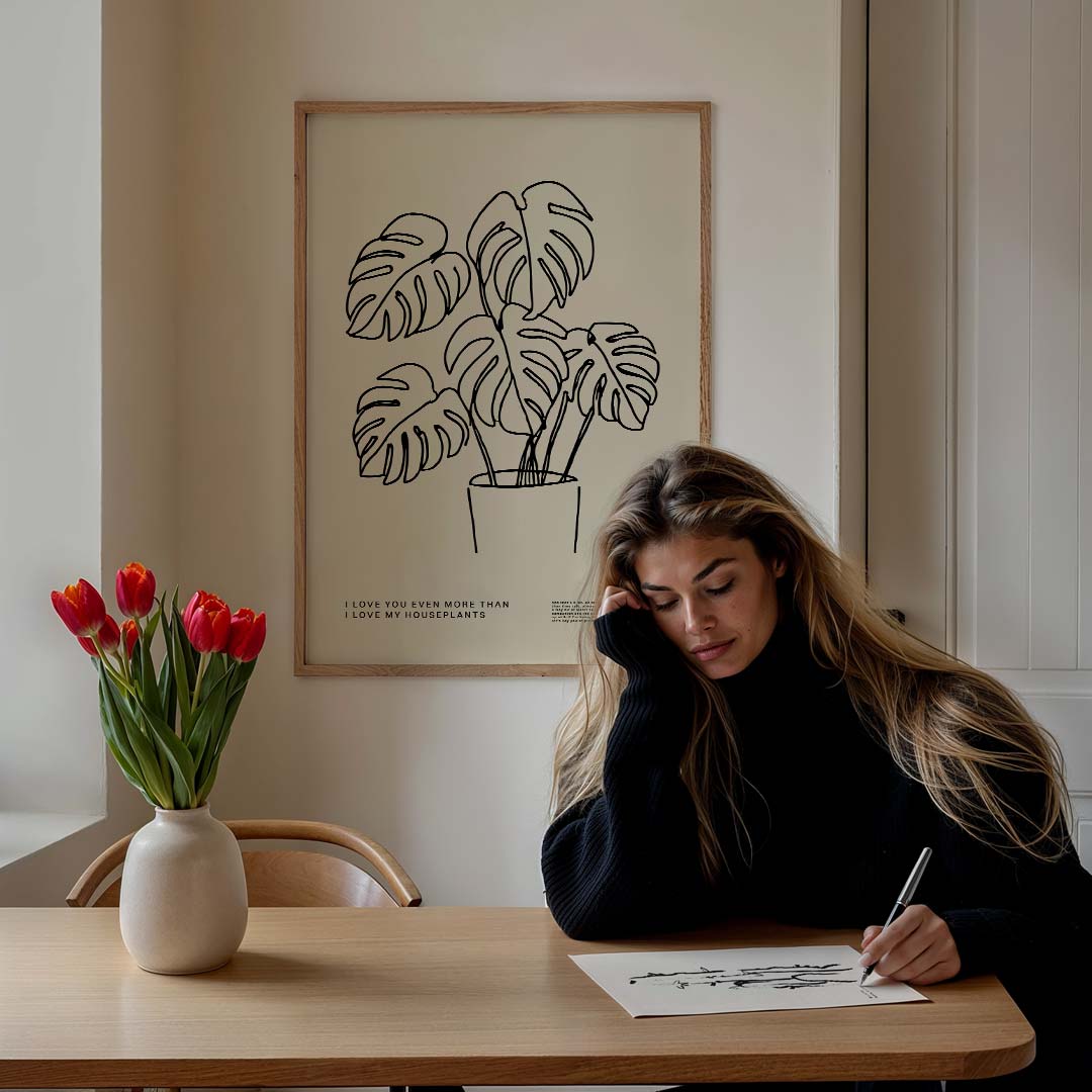 Monstera Plant Liefde Poster-WallArtistic