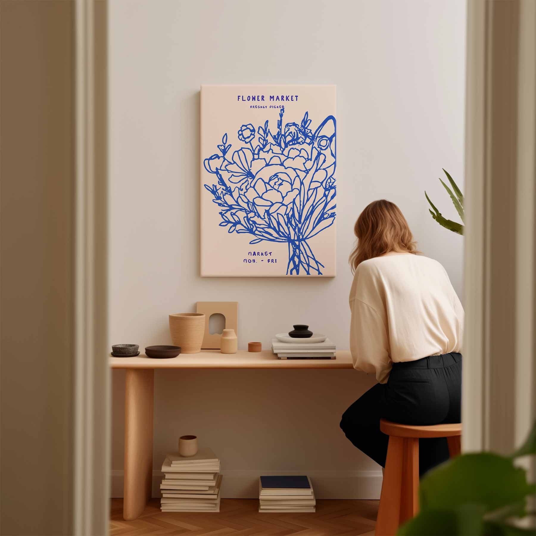 Bloemenmarkt Elegantie Kunstwerk-canvas-dibond-plexiglas-wanddecoratie-WallArtistic