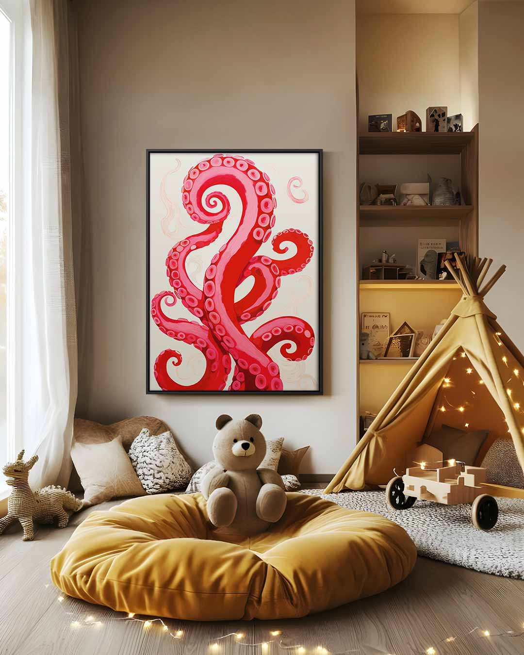 Dansende Tentakels Kunstwerk-canvas-dibond-plexiglas-wanddecoratie-WallArtistic
