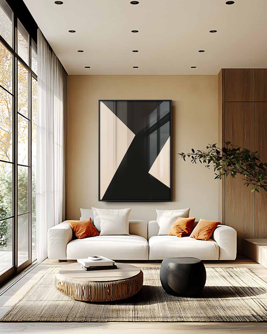 Strakke Elegantie in Abstractie Kunstwerk-canvas-dibond-plexiglas-wanddecoratie-WallArtistic