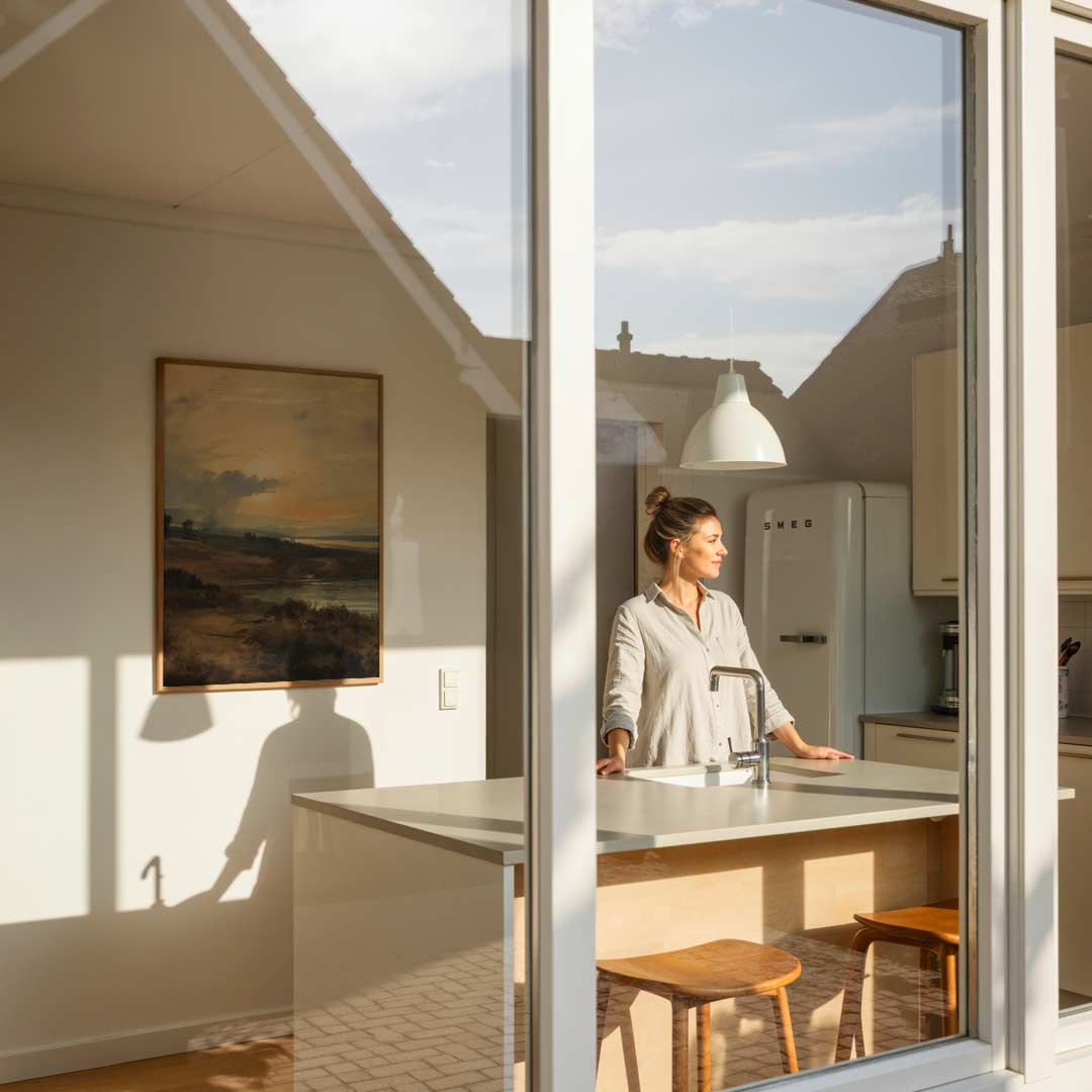 Romantische Zonsondergang Landschap Poster-WallArtistic