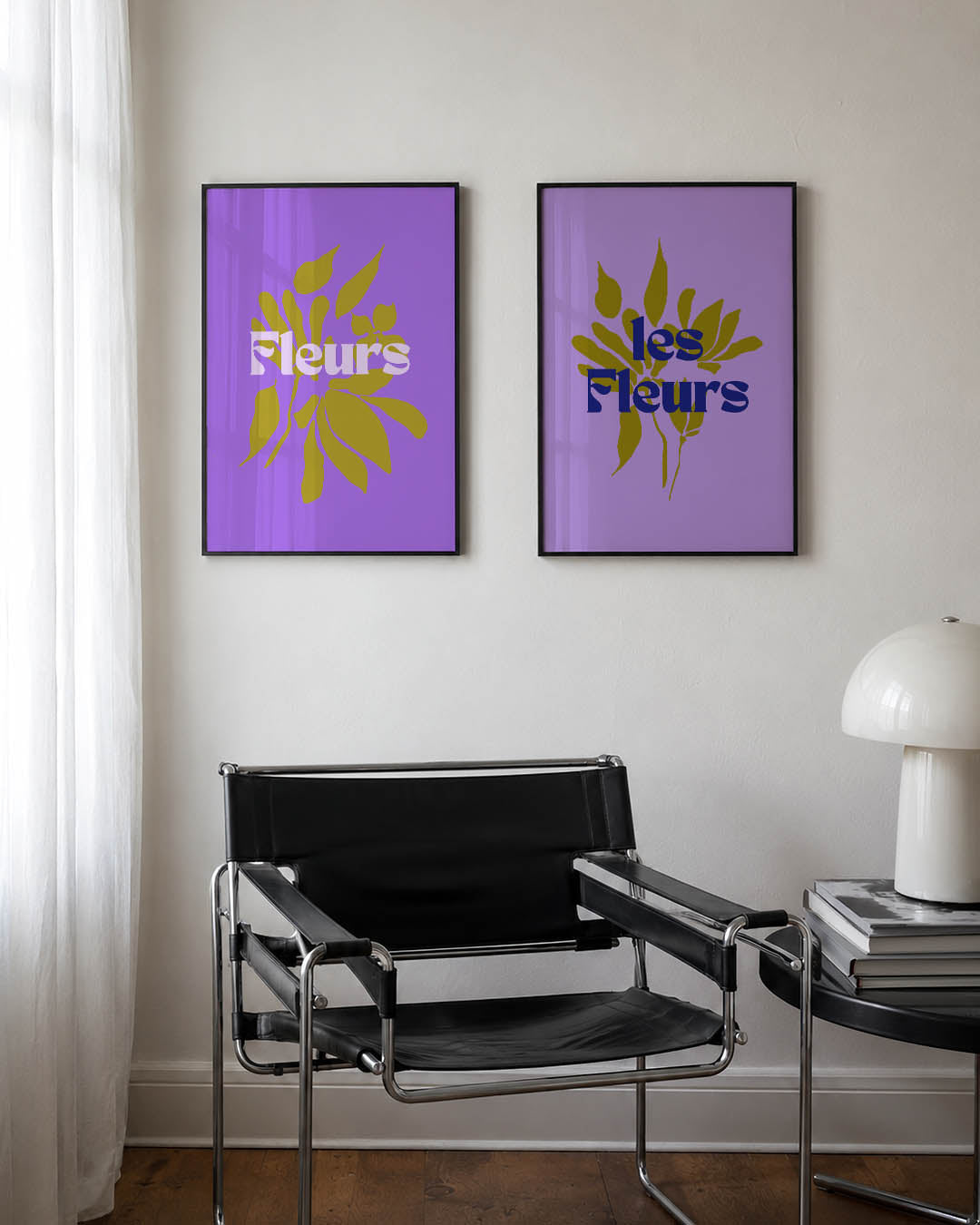 Bloemvormen en tekst Posterset