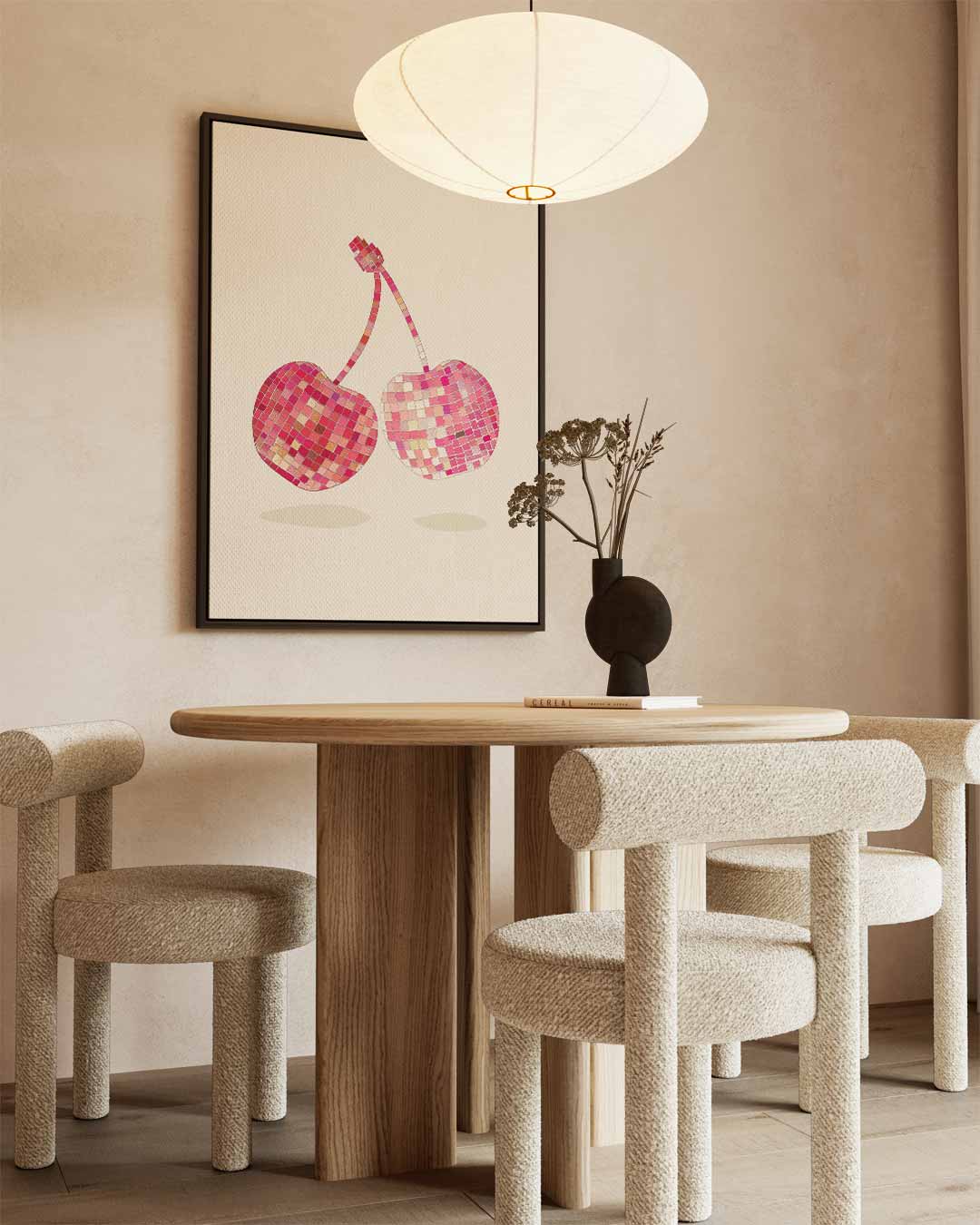 Mozaïek Kersen Vrolijk Aan de Muur Kunstwerk-canvas-dibond-plexiglas-wanddecoratie-WallArtistic