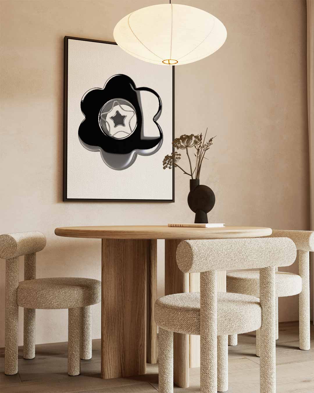 Sterrenbloem in Zilver Kunstwerk-canvas-dibond-plexiglas-wanddecoratie-WallArtistic