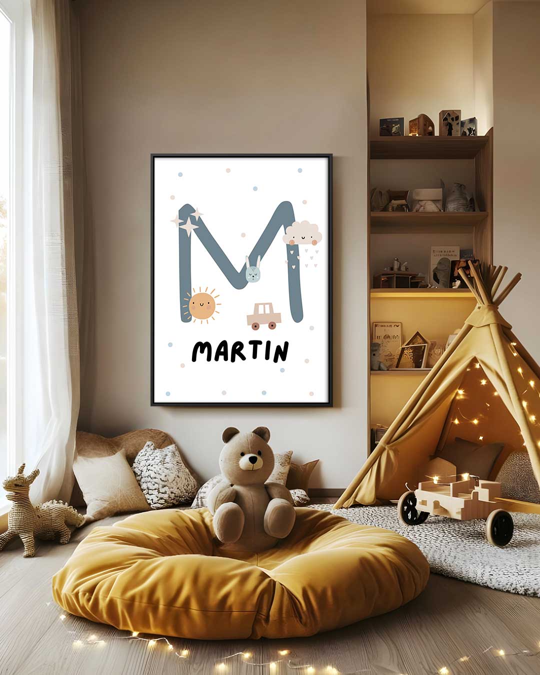 Kinderkamer Poster Met Naam Kunstwerk-canvas-dibond-plexiglas-wanddecoratie-WallArtistic