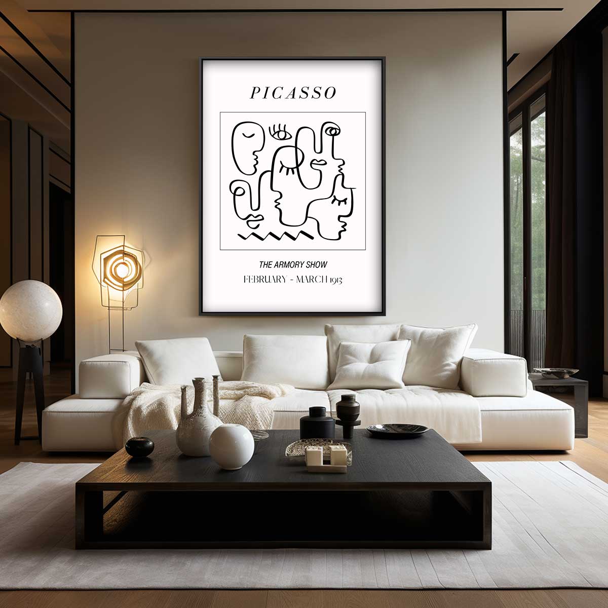 Abstracte Gezichtslijnen Kunstwerk-canvas-dibond-plexiglas-wanddecoratie-WallArtistic