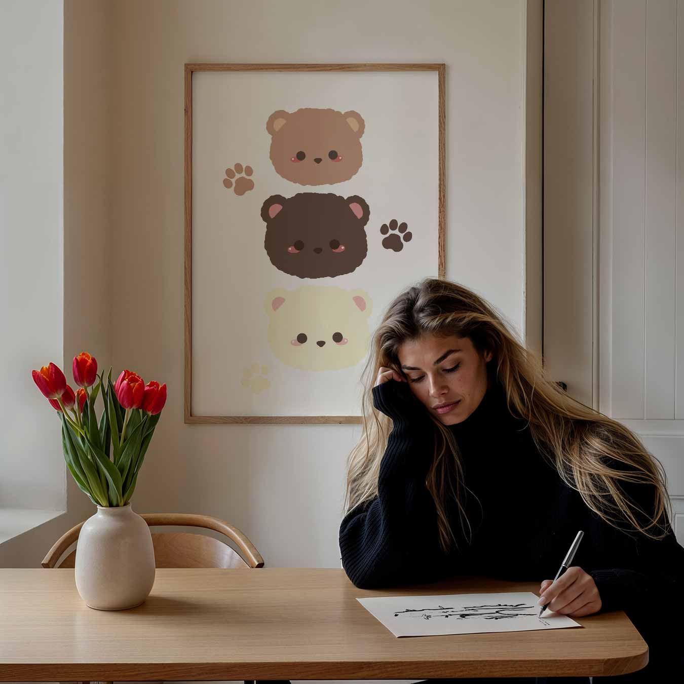 Schattige Beertjes Wandposter