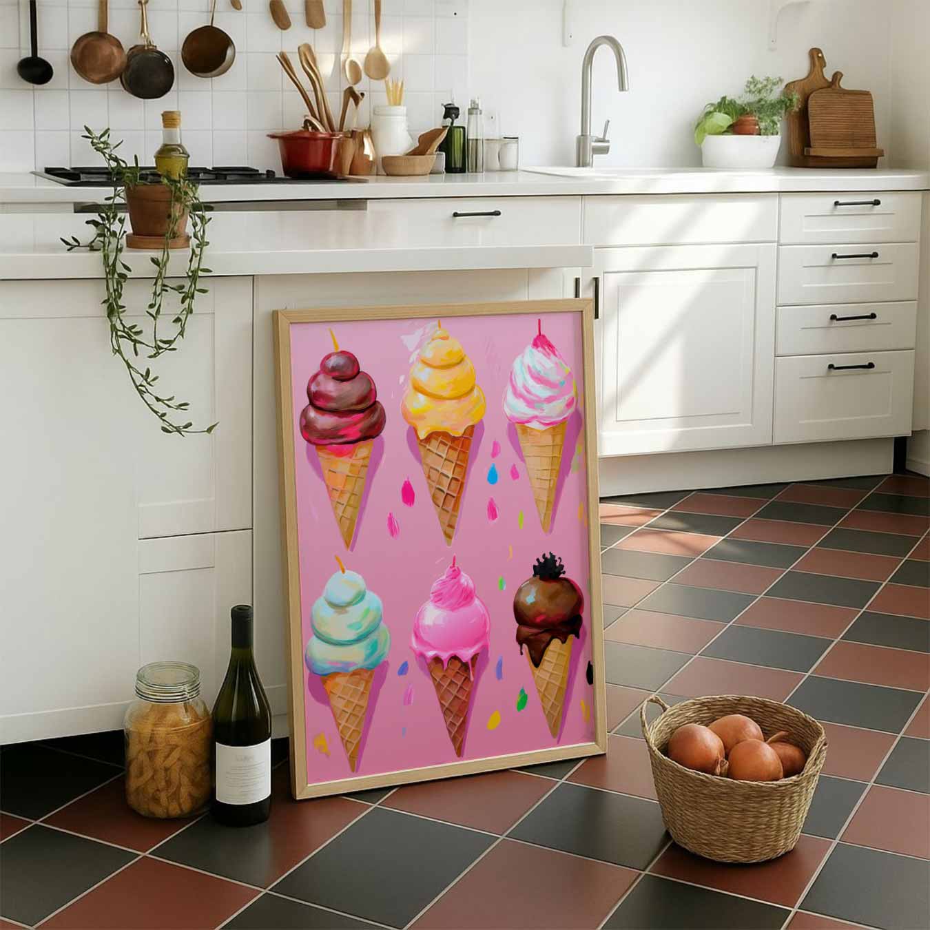 Kleurrijke IJshoorntjes Poster