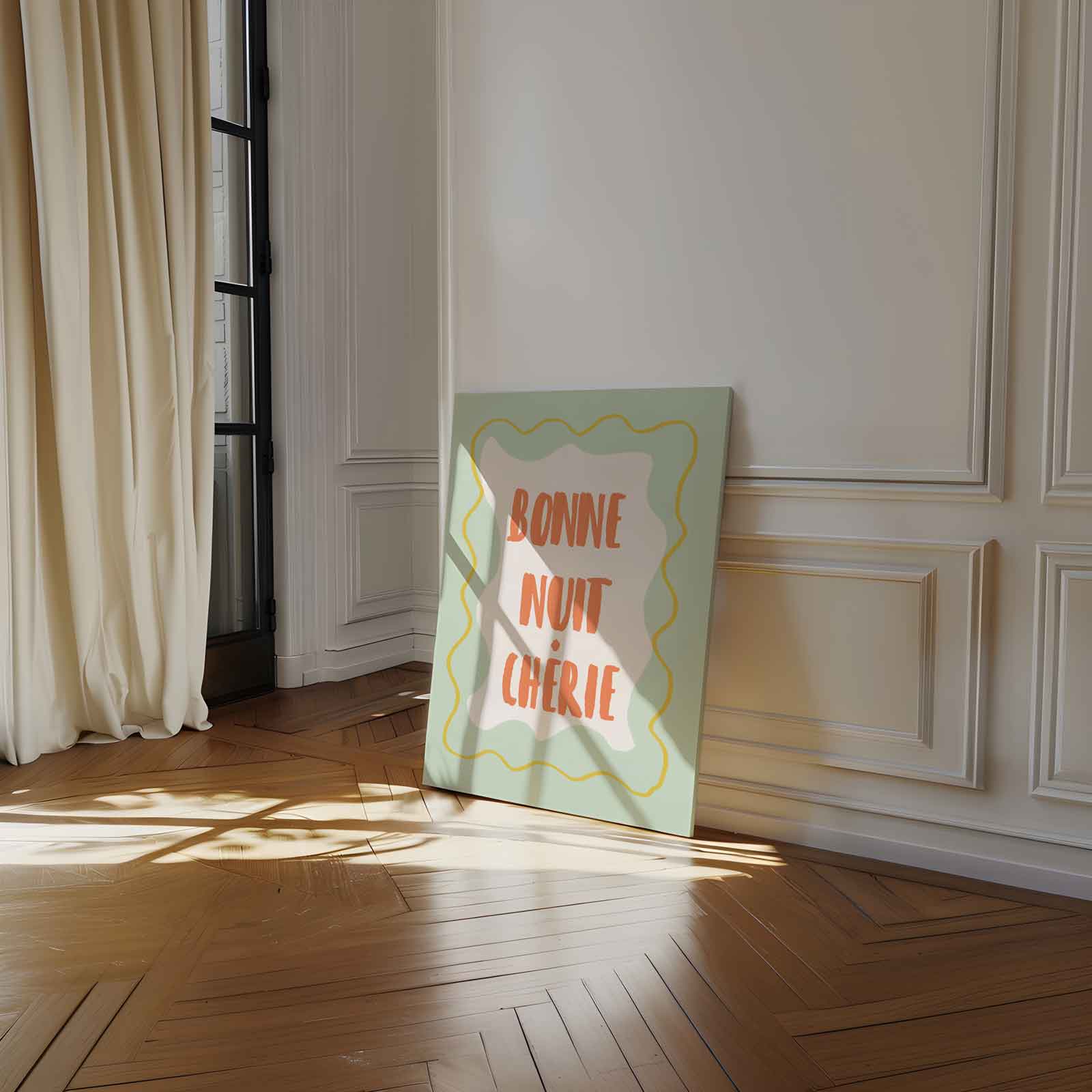 Bonne Nuit Chérie Kunstwerk-canvas-dibond-plexiglas-wanddecoratie-WallArtistic