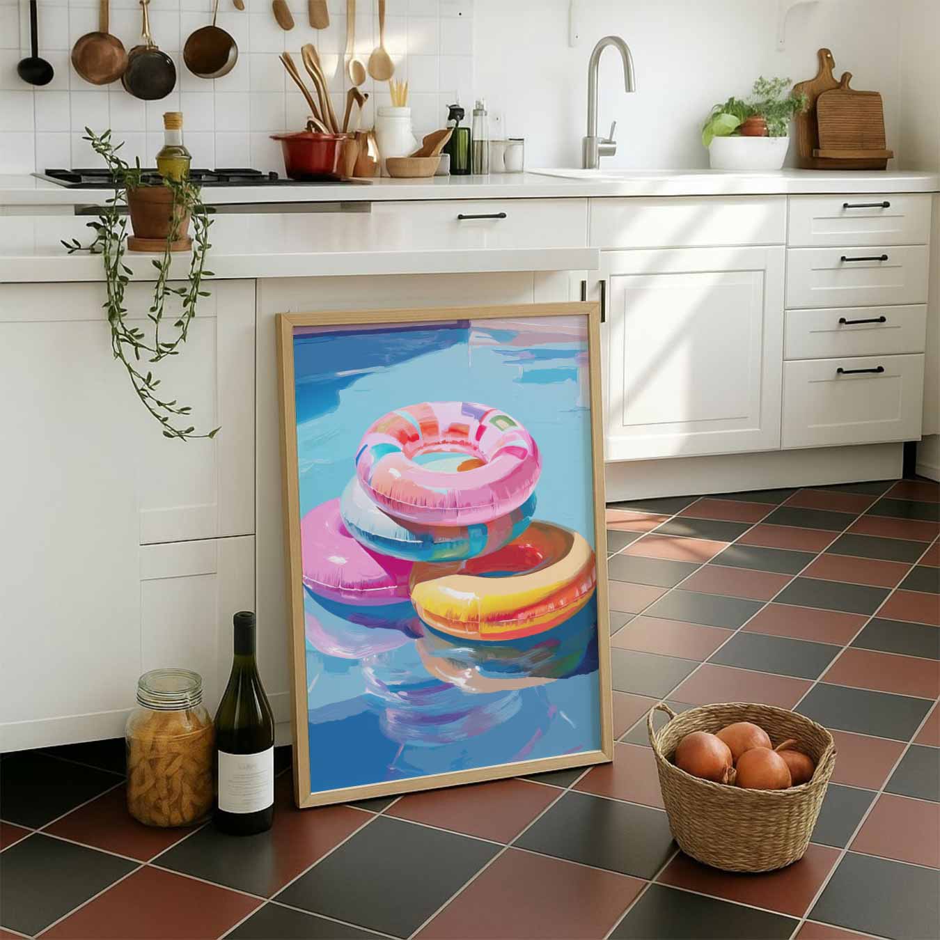 Zomerse Zwembandjes Poster-WallArtistic