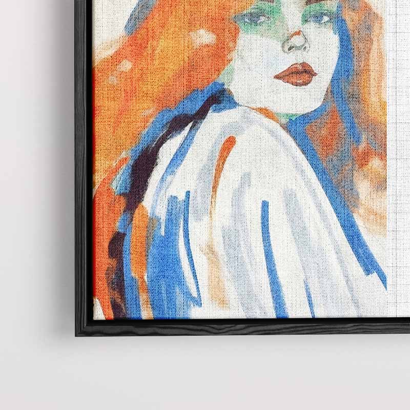 Dromerige Tinten: Vrouw in Kleur Kunstwerk-canvas-dibond-plexiglas-wanddecoratie-WallArtistic