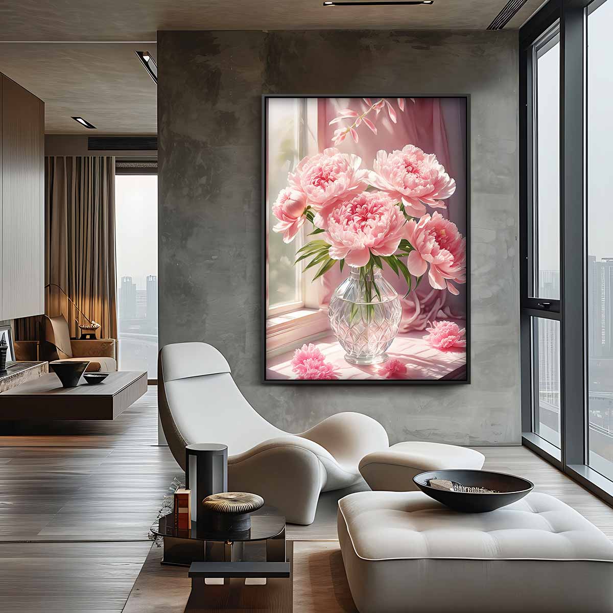 Bloemenpracht in het Raamlicht Kunstwerk-canvas-dibond-plexiglas-wanddecoratie-WallArtistic