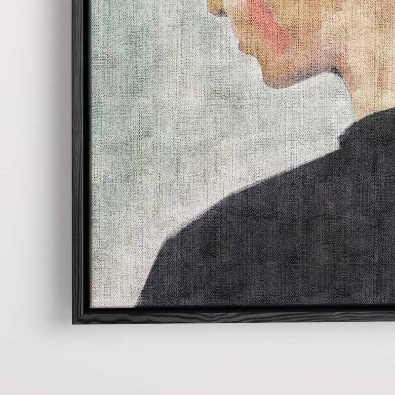 Vrouwelijke Elegantie in Stille Reflectie Kunstwerk-canvas-dibond-plexiglas-wanddecoratie-WallArtistic