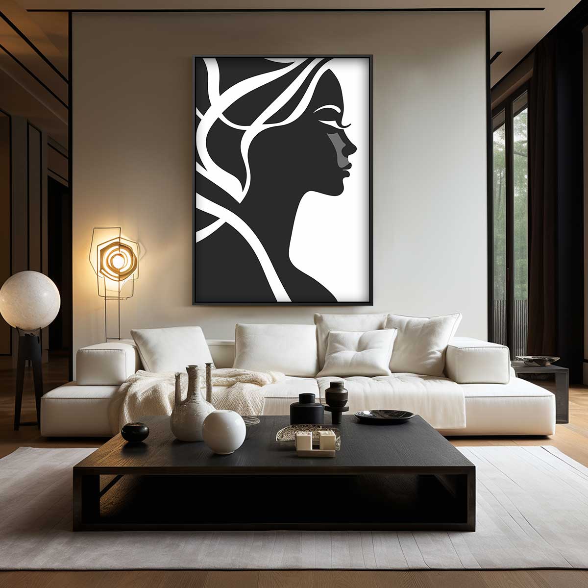 Tijdloze Elegantie in Zwart-Wit Kunstwerk-canvas-dibond-plexiglas-wanddecoratie-WallArtistic