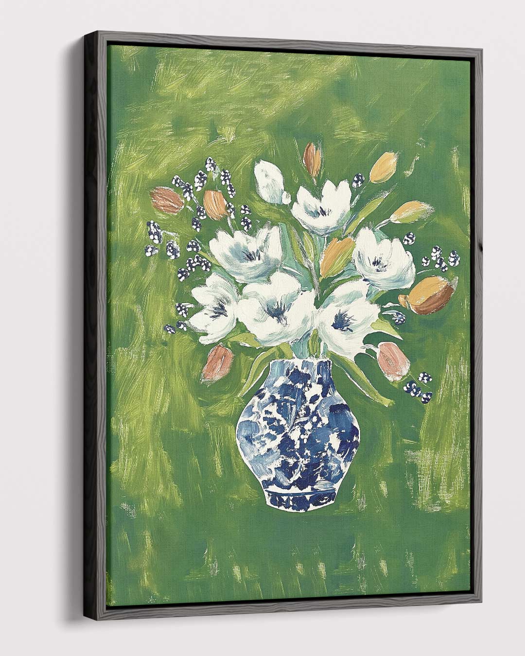 Bloemenpracht in Blauwe Vaas Kunstwerk-canvas-dibond-plexiglas-wanddecoratie-WallArtistic