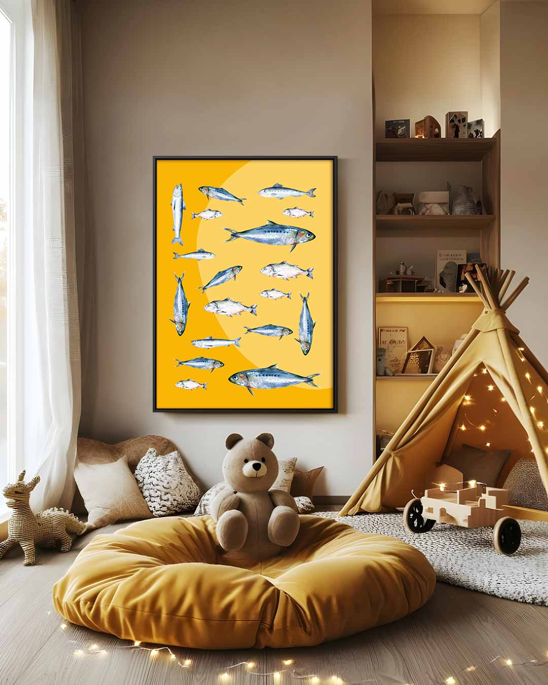Vrolijk Visballet Kunstwerk-canvas-dibond-plexiglas-wanddecoratie-WallArtistic