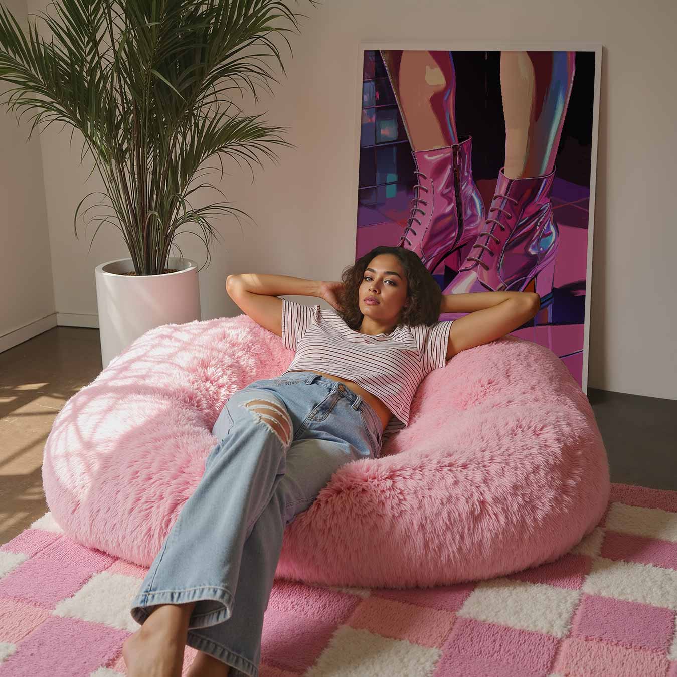Trendy Roze Enkellaarsjes Poster