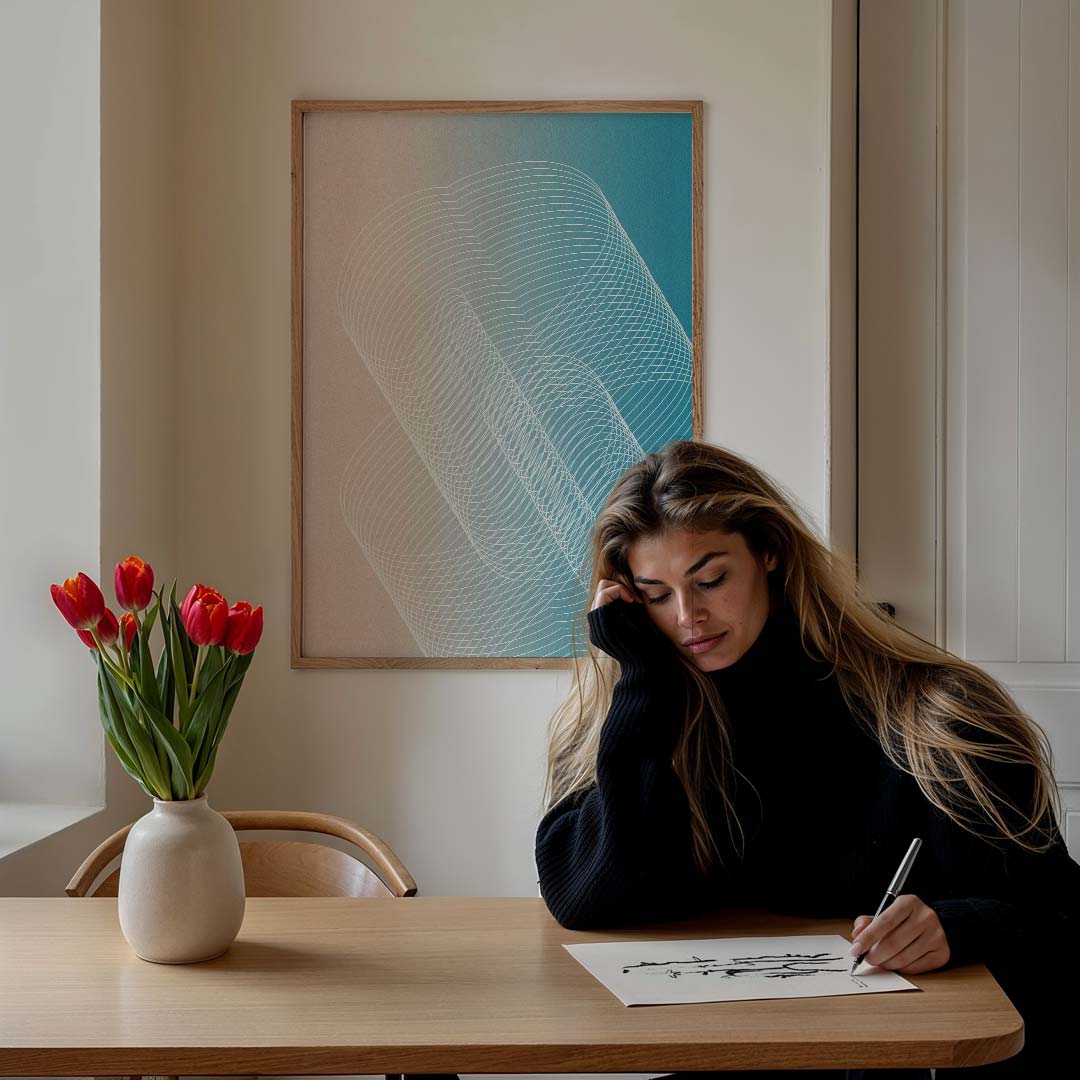 Abstracte Golfbewegingen Poster-WallArtistic