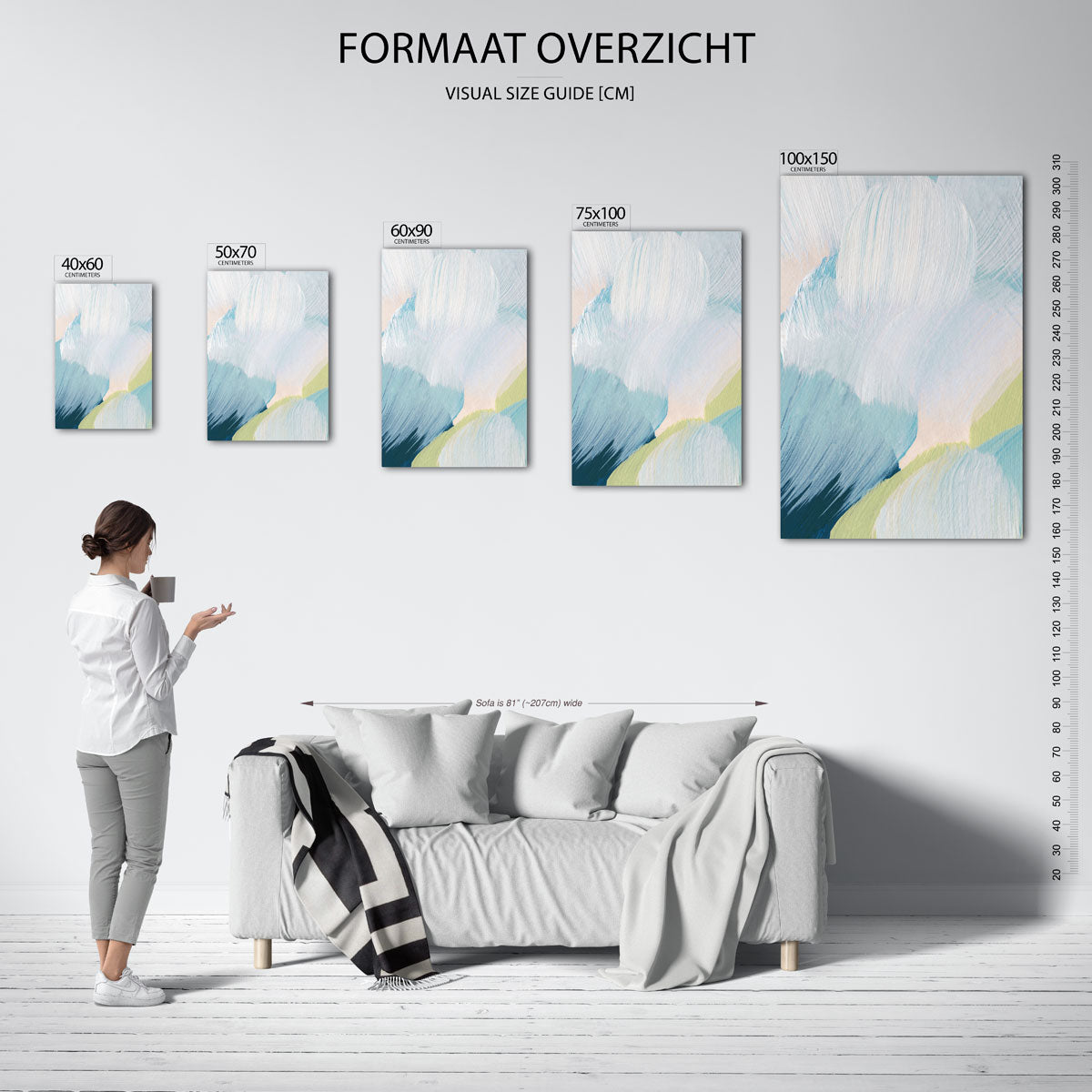 Zachte kleuren compositie Kunstwerk
