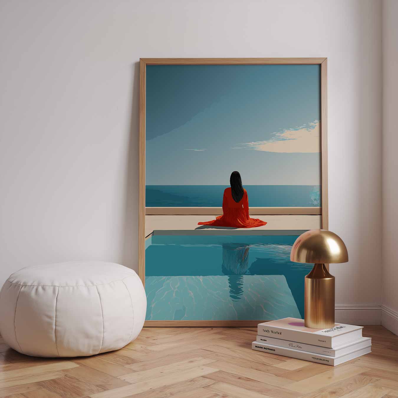 Dagdromen bij het Zwembad Poster-WallArtistic