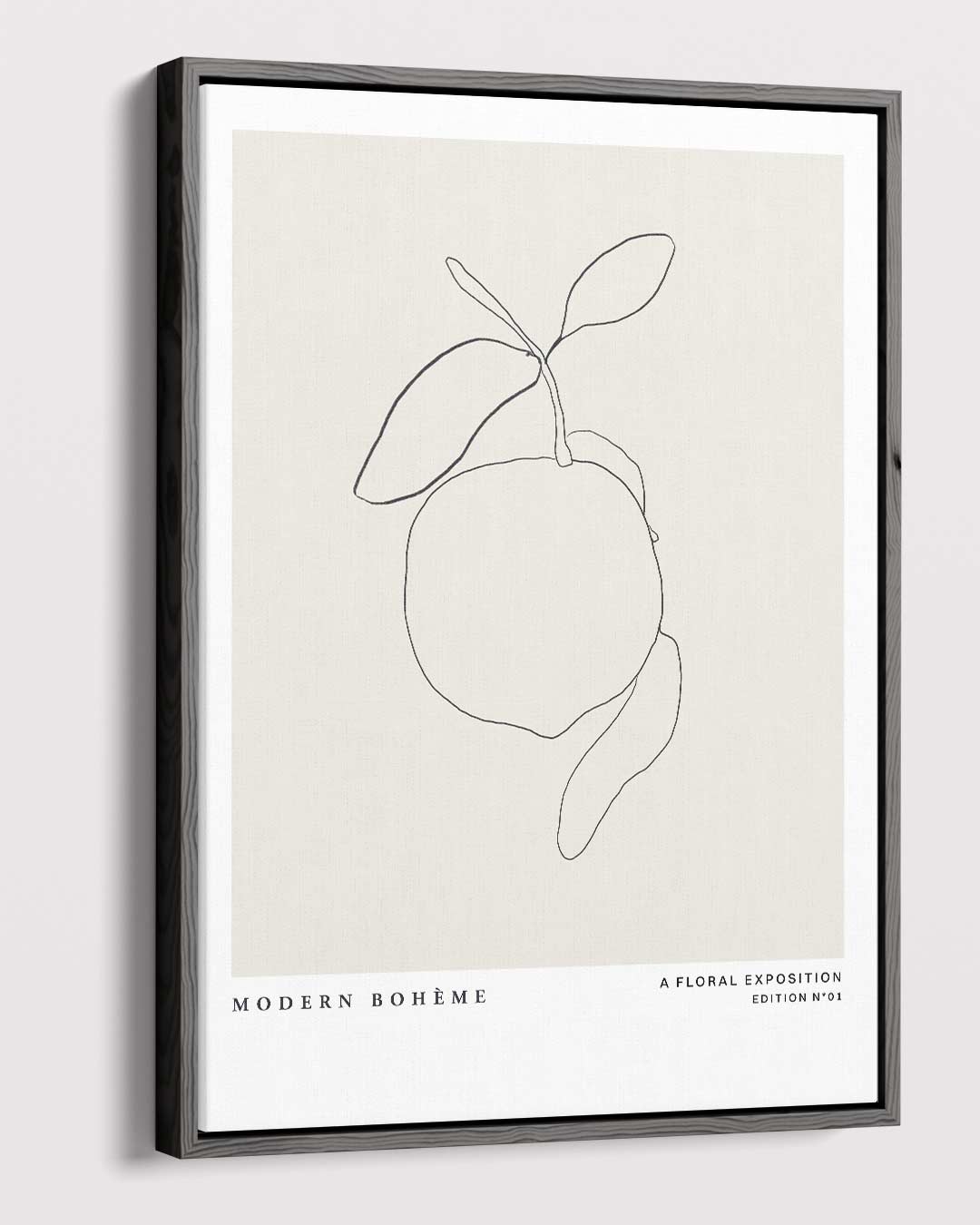 Minimalistische Citruslijntekening Kunstwerk-canvas-dibond-plexiglas-wanddecoratie-WallArtistic