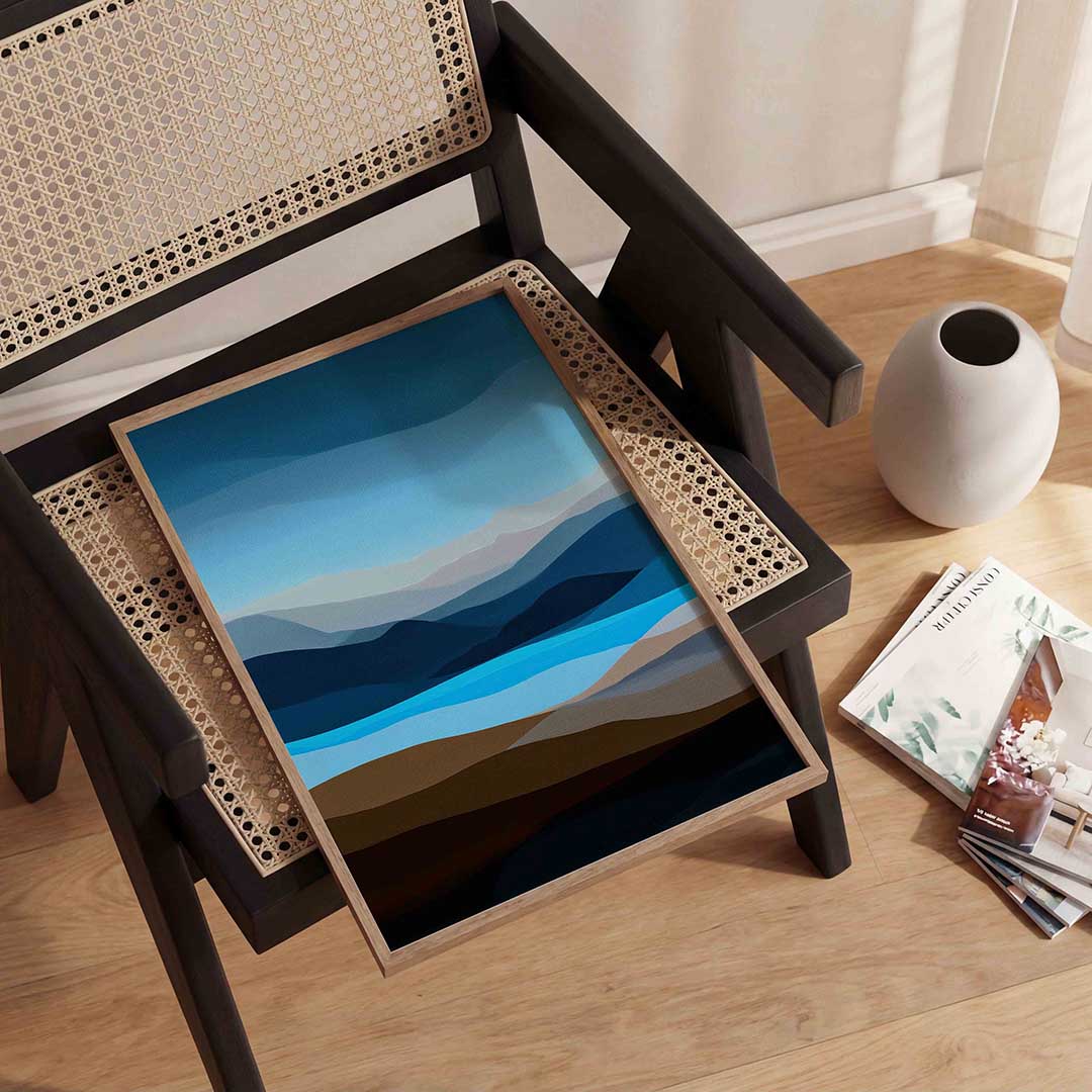 Landschap met blauwe tinten Poster