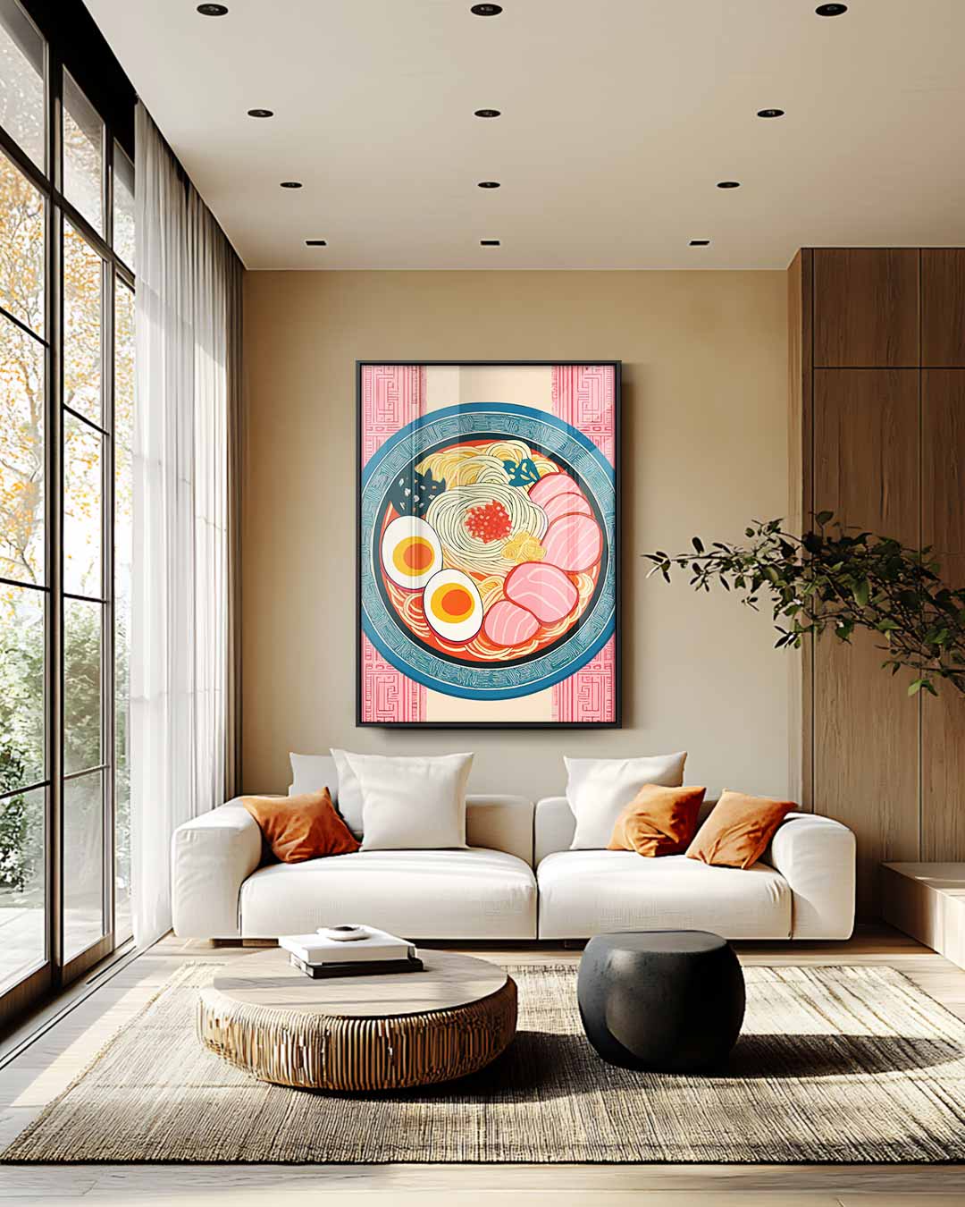 Kleurrijke Ramen Illustratie Kunstwerk-canvas-dibond-plexiglas-wanddecoratie-WallArtistic