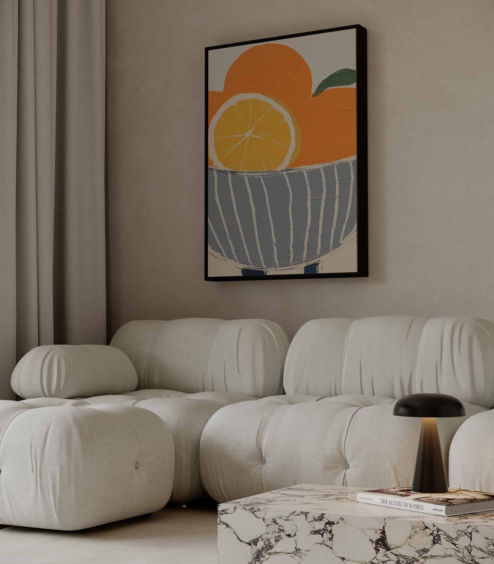 Zonnige Citrus Kom Kunstwerk-canvas-dibond-plexiglas-wanddecoratie-WallArtistic