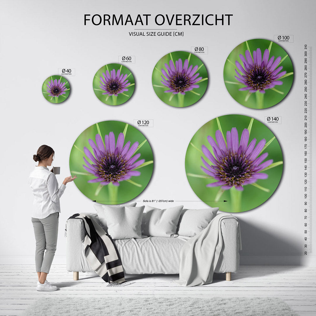 Paarse bloem Muurcirkel