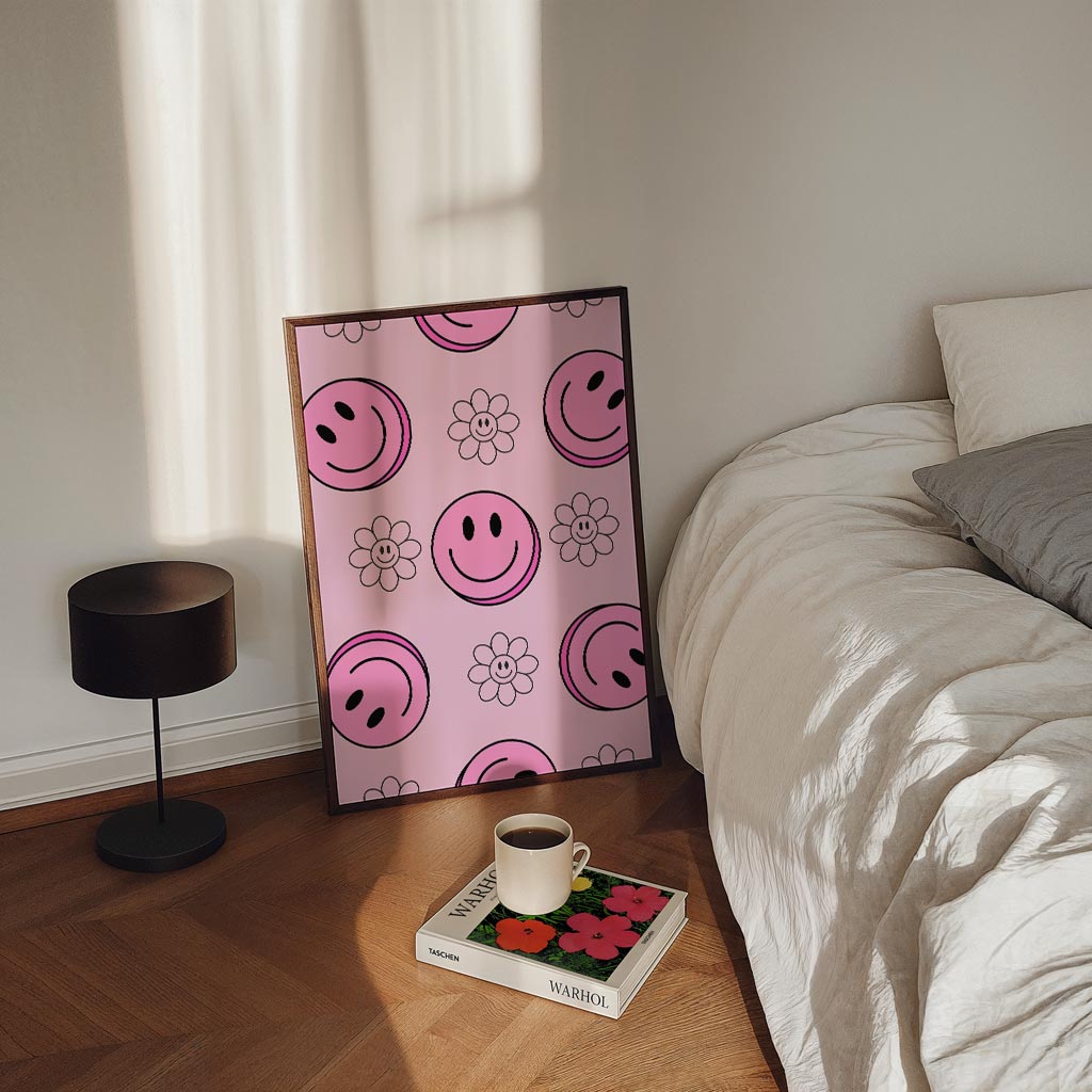 Vrolijke Bloemen en Smiley's Poster