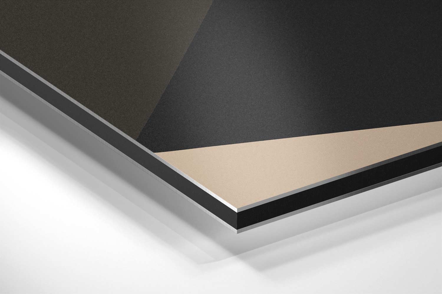 Abstracte Contrasten in Beige en Zwart Kunstwerk-canvas-dibond-plexiglas-wanddecoratie-WallArtistic