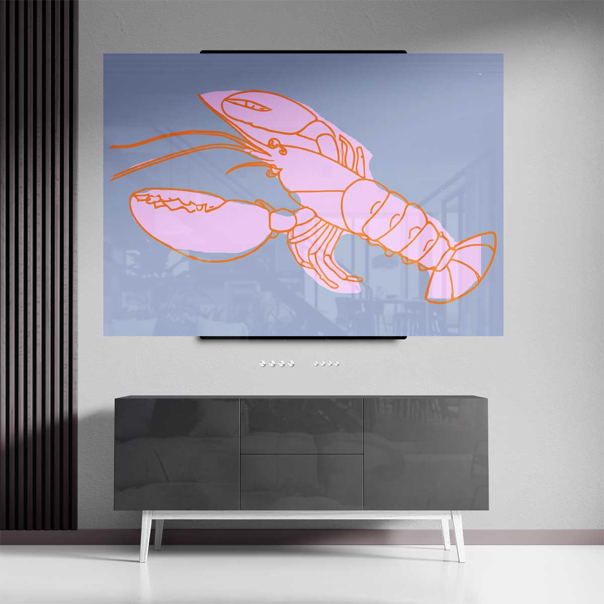 Kleurrijke Krabillustratie Kunstwerk-canvas-dibond-plexiglas-wanddecoratie-WallArtistic