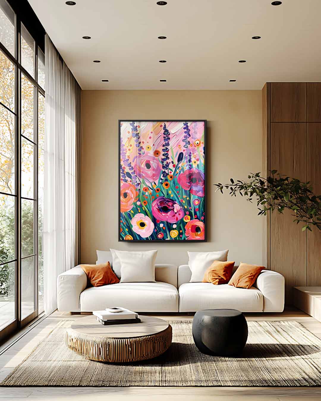 Bloemenweelde op Doek Kunstwerk-canvas-dibond-plexiglas-wanddecoratie-WallArtistic