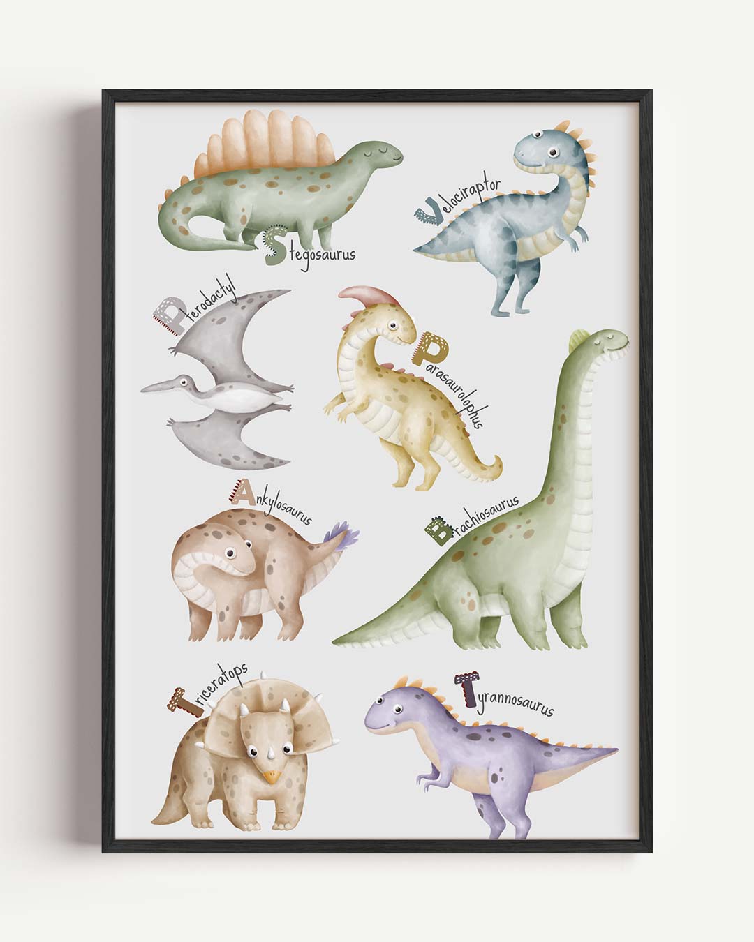 Dinosaurussen Illustratie Poster-WallArtistic