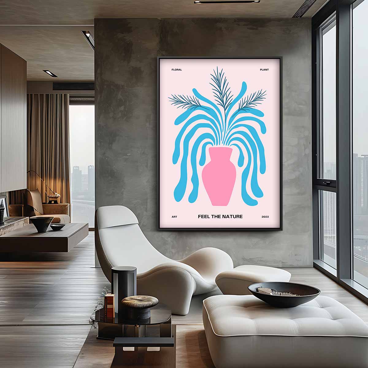 Vrolijke Vaas Kunstwerk-canvas-dibond-plexiglas-wanddecoratie-WallArtistic