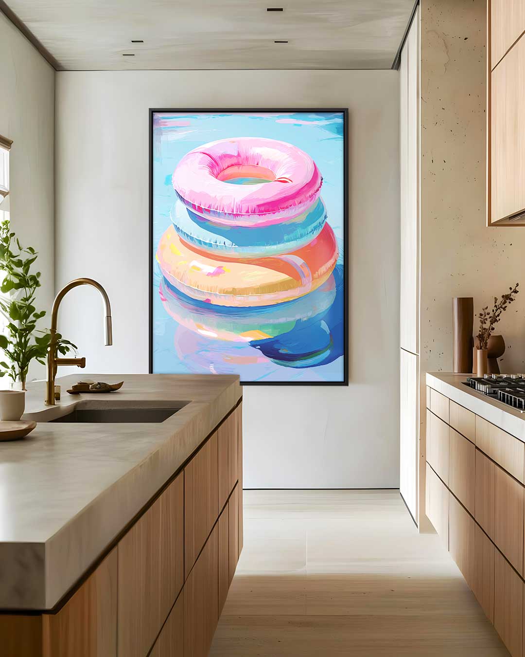 Speelse Zwembanden Kunst Kunstwerk-canvas-dibond-plexiglas-wanddecoratie-WallArtistic