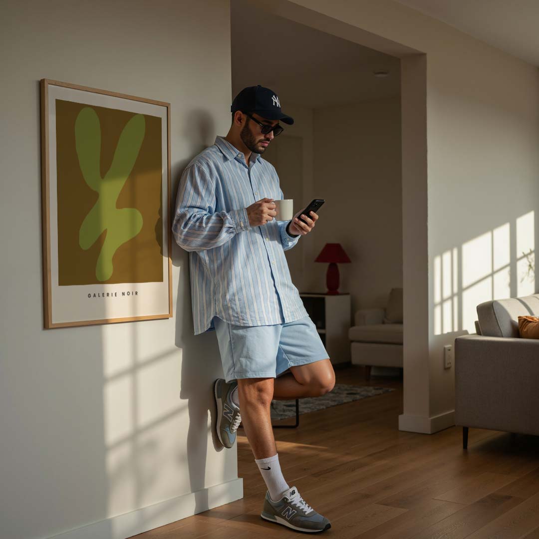 Abstrakte Groen-Bruine Kunstposter-WallArtistic