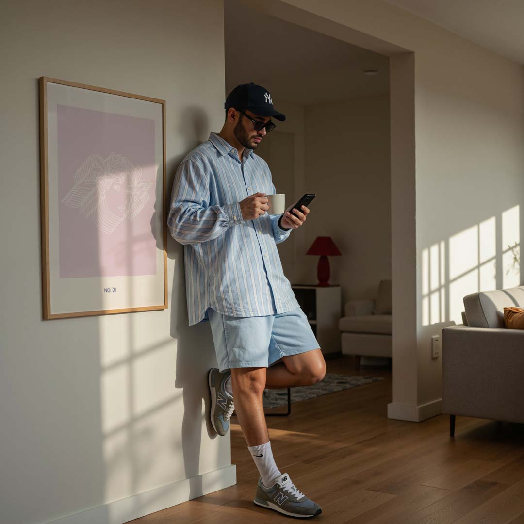 Dromerige Lijnkunst Vrouwenportret Poster-WallArtistic