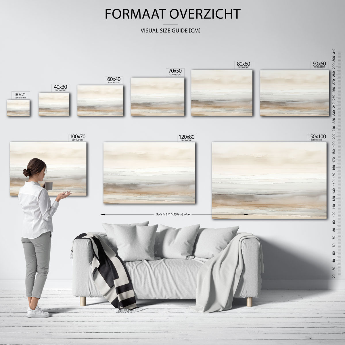 Landschap in zachte tinten Poster