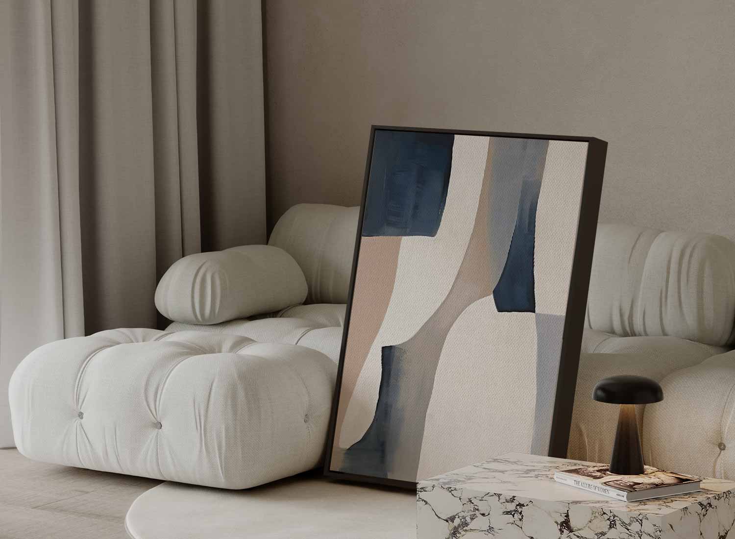 Abstracte Harmonie in Neutrale Tinten Kunstwerk-canvas-dibond-plexiglas-wanddecoratie-WallArtistic
