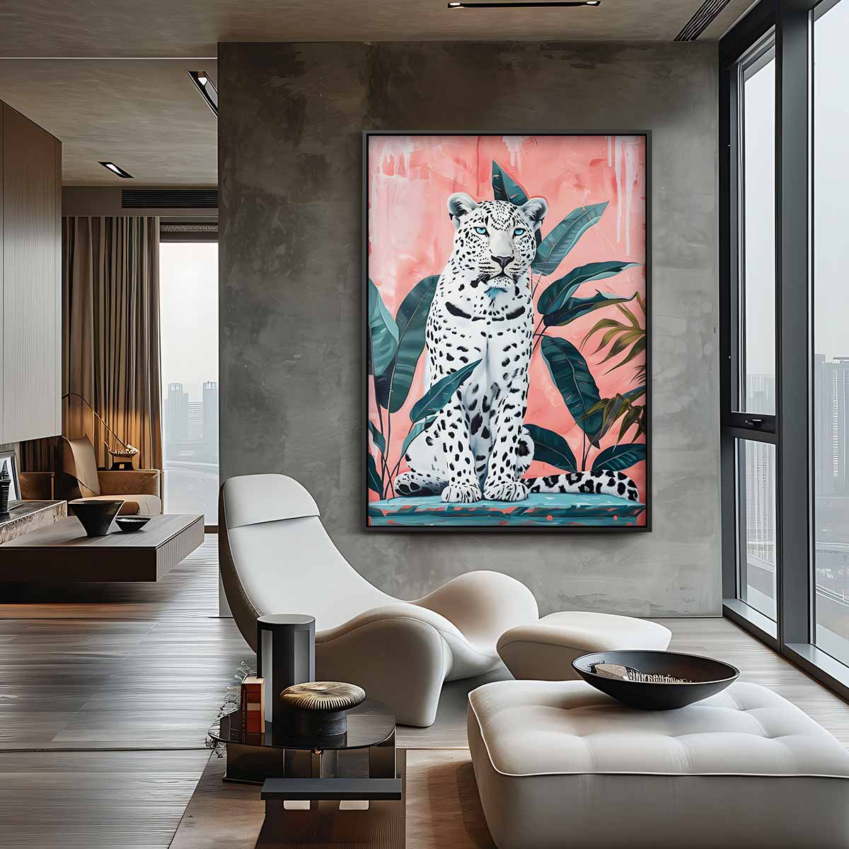 Elegante Luipaard in Jungle Kunstwerk-canvas-dibond-plexiglas-wanddecoratie-WallArtistic