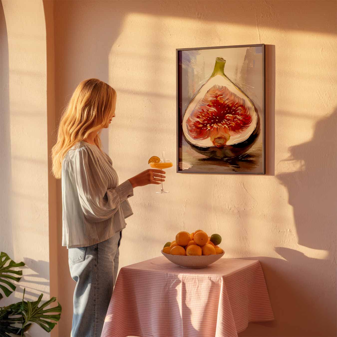 Figuur in Stijlvolle Fijngrafiek Poster-WallArtistic