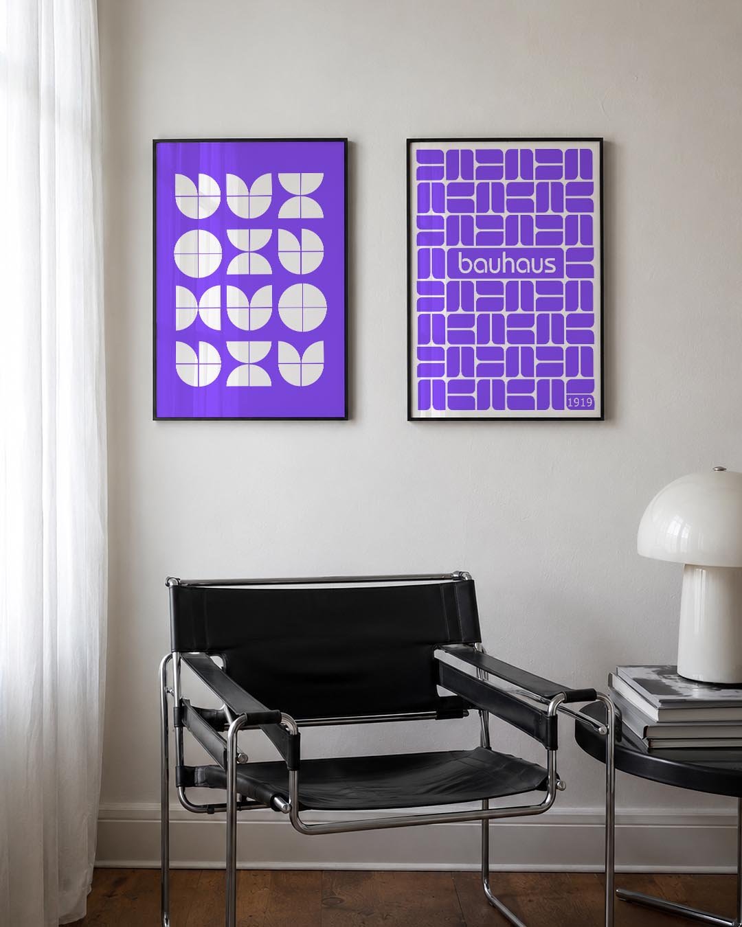 Vormenspel in paars Posterset