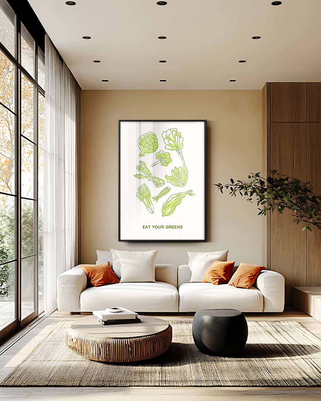 Groene Groente Illustratie Kunstwerk-canvas-dibond-plexiglas-wanddecoratie-WallArtistic